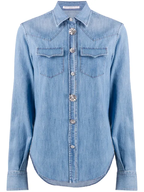 Ermanno Scervino قميص جينز بأزرار كريستال