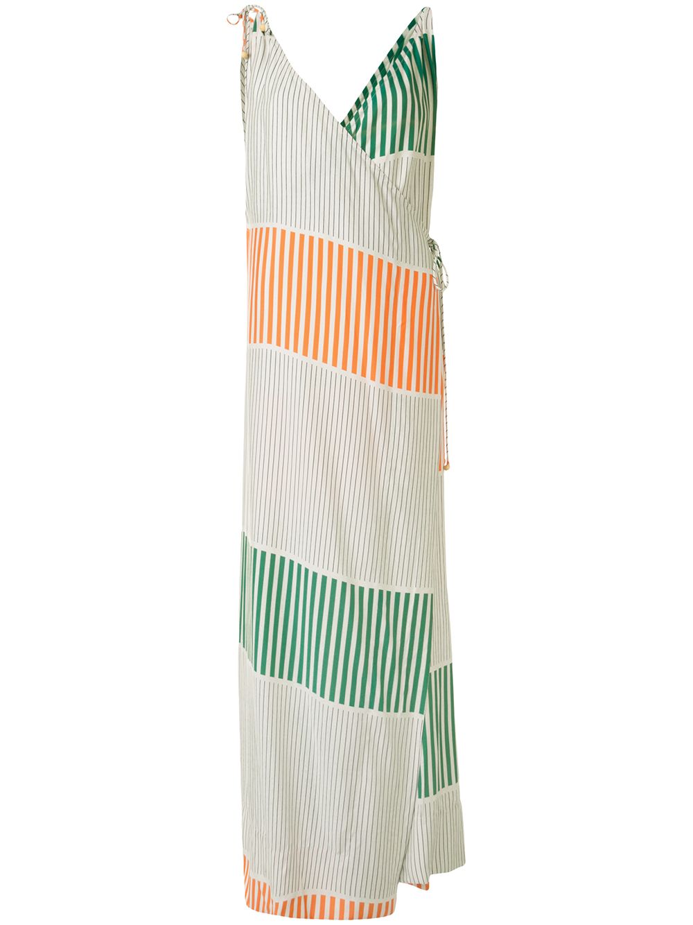 фото Osklen полосатое платье макси с контрастными вставками