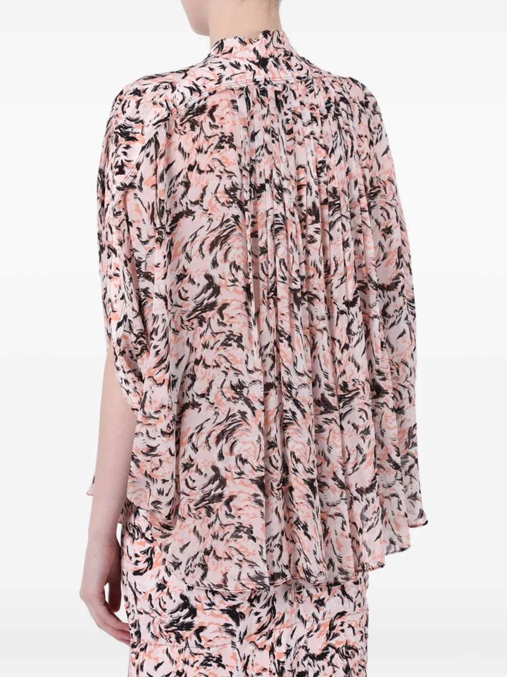 Proenza Schouler Printed-pattern Short-sleeve Blouse In Pink