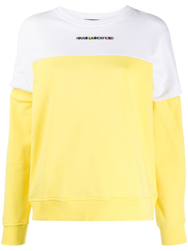 Karl Lagerfeld Two Tone Embroidered Logo Sweatshirt Farfetch