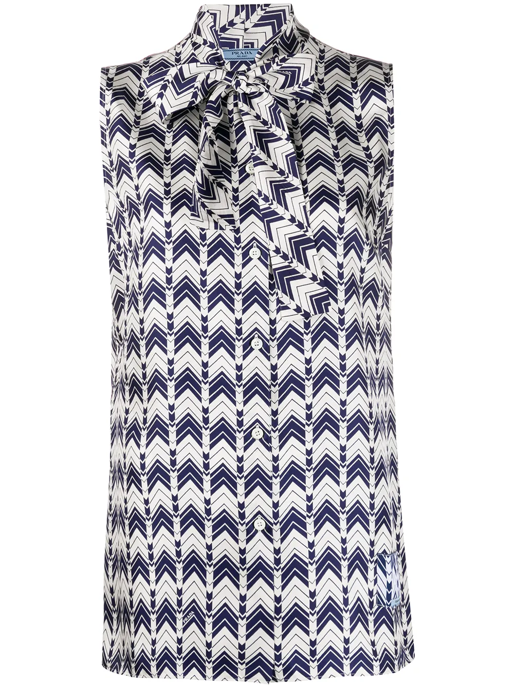 blouse à imprimés géométriques