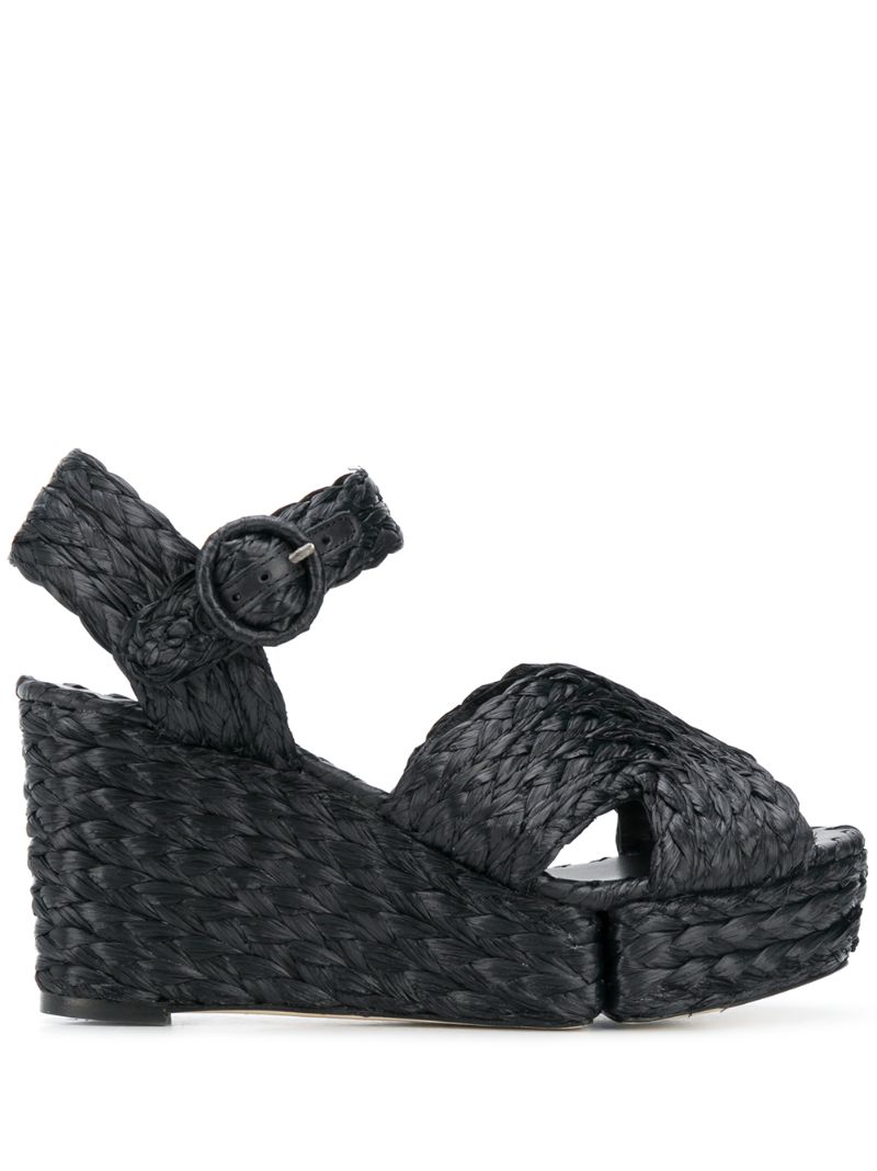 Shop Paloma Barceló Lava Braided Sandals In Black