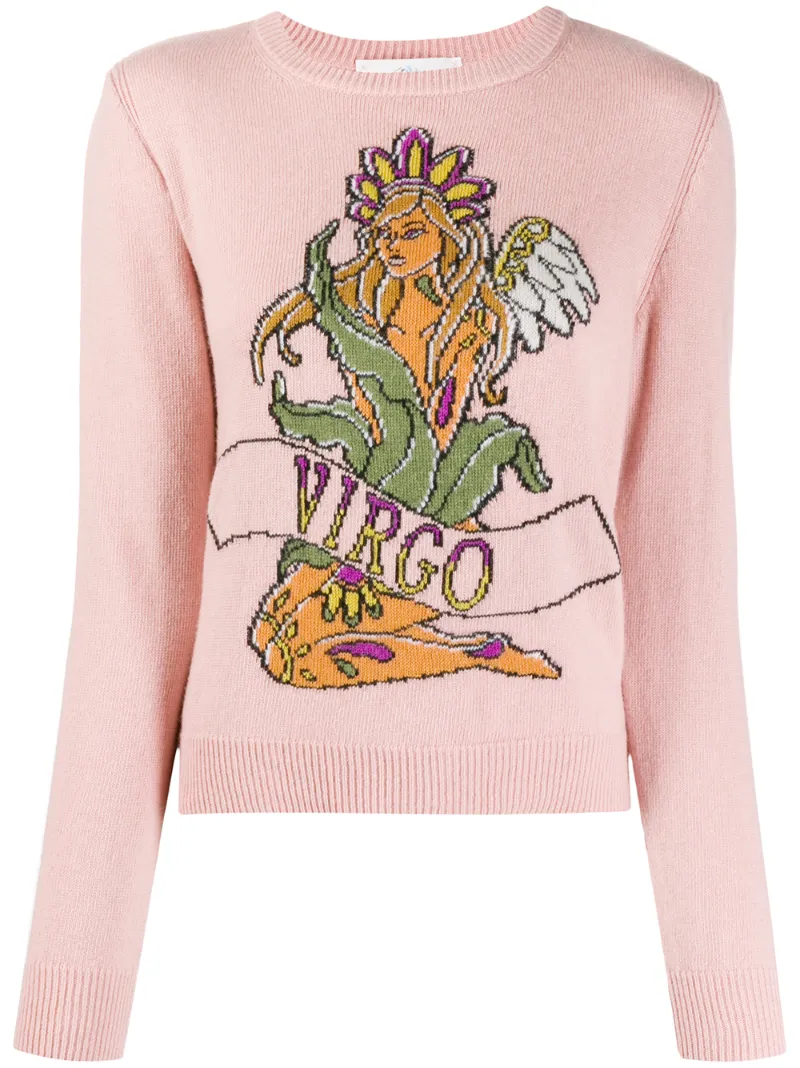 Alberta Ferretti Love Me Starlight Virgo Jumper In Pink