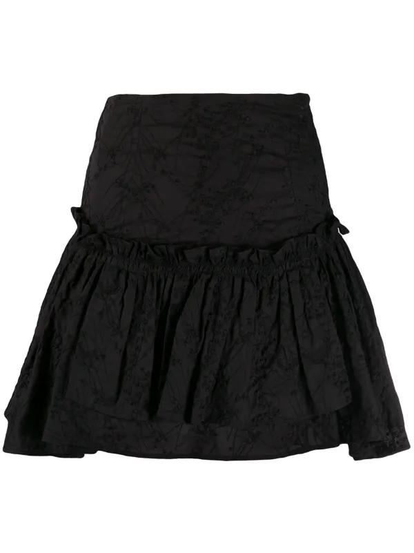 black ruffle skirt mini