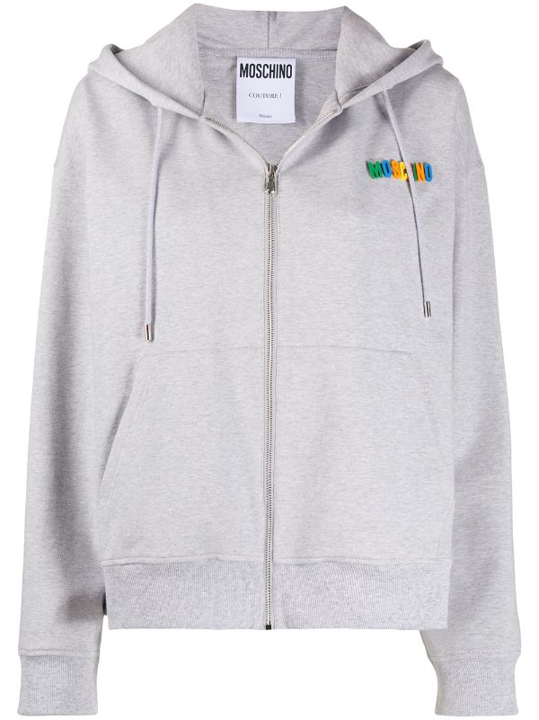 moschino zip up hoodie