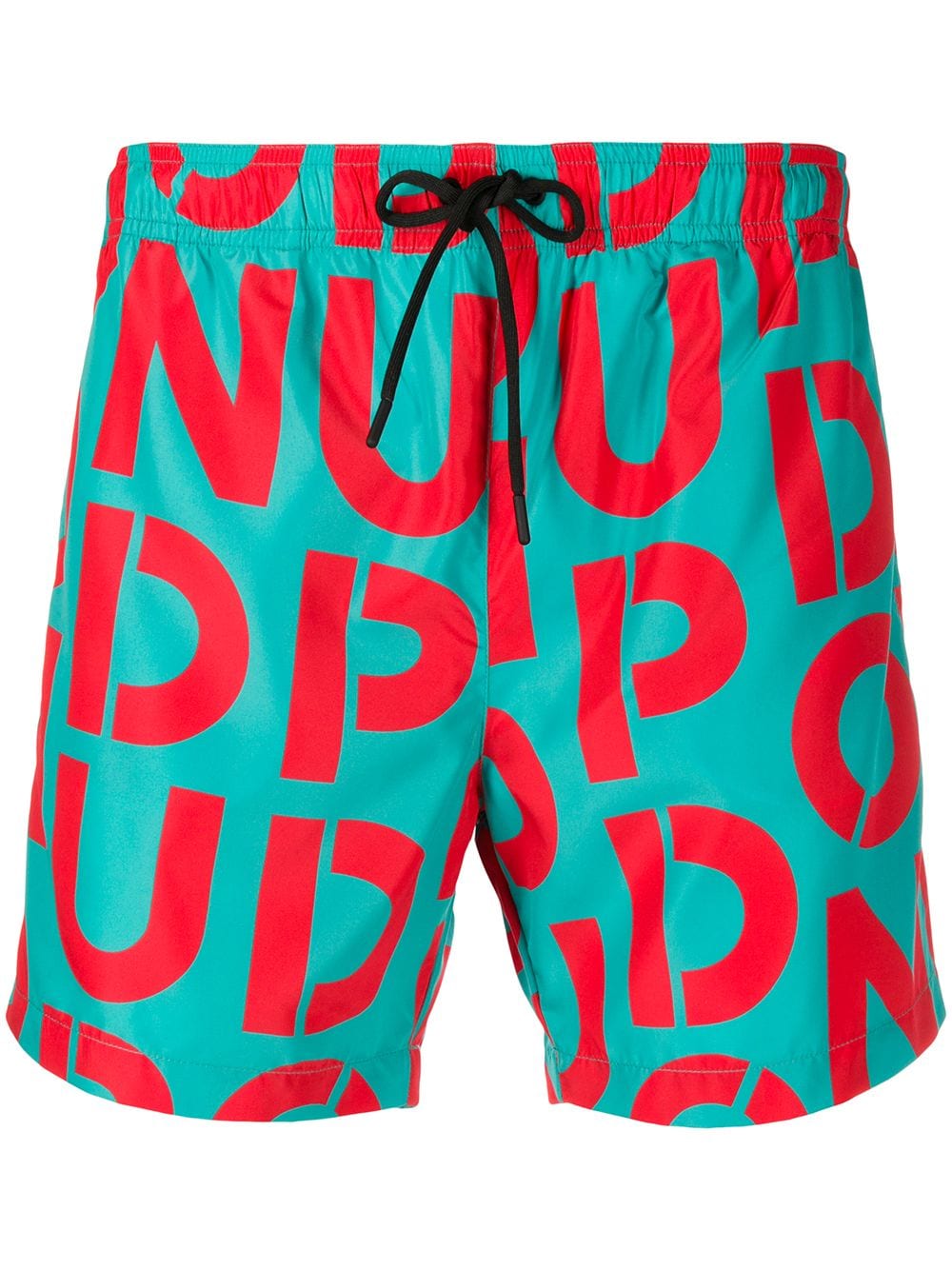 Dondup All-over Logo Print Swim Short In Green