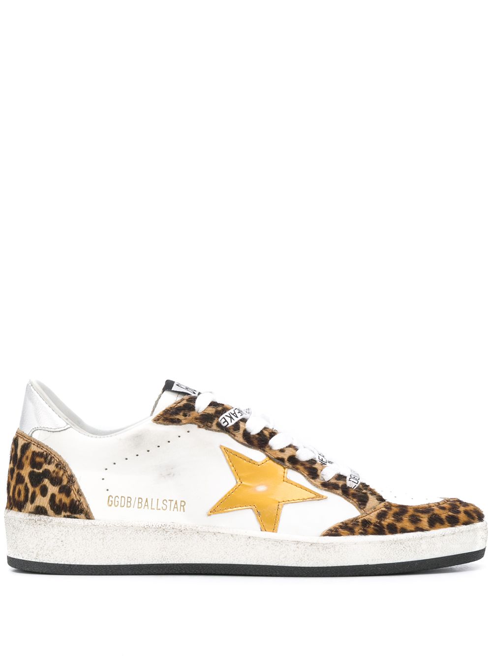 фото Golden goose кроссовки ballstar с леопардовыми вставками