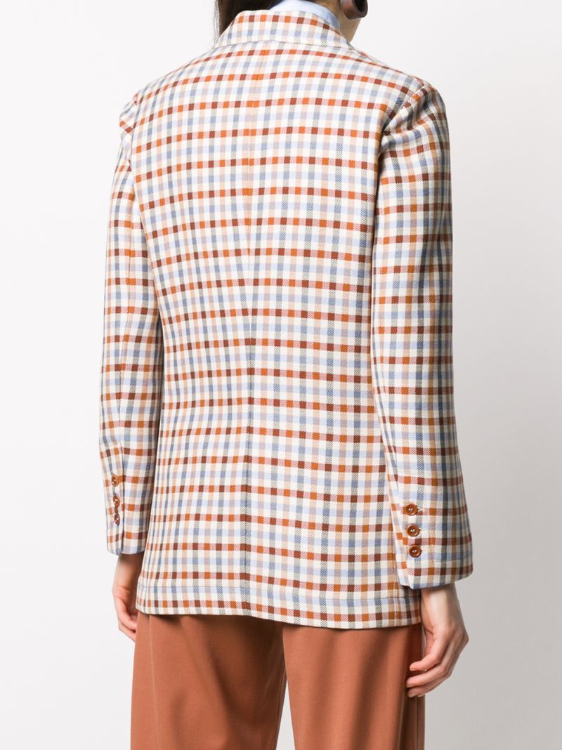 Shop Jejia Single-breasted Check Blazer In Neutrals