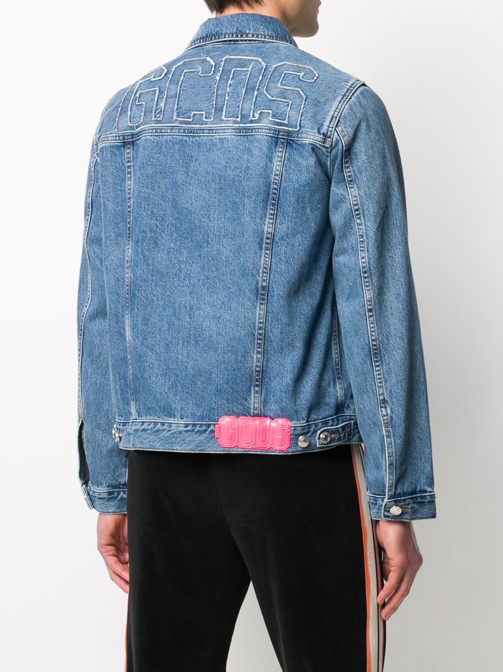 фото Gcds kids logo printed denim jacket