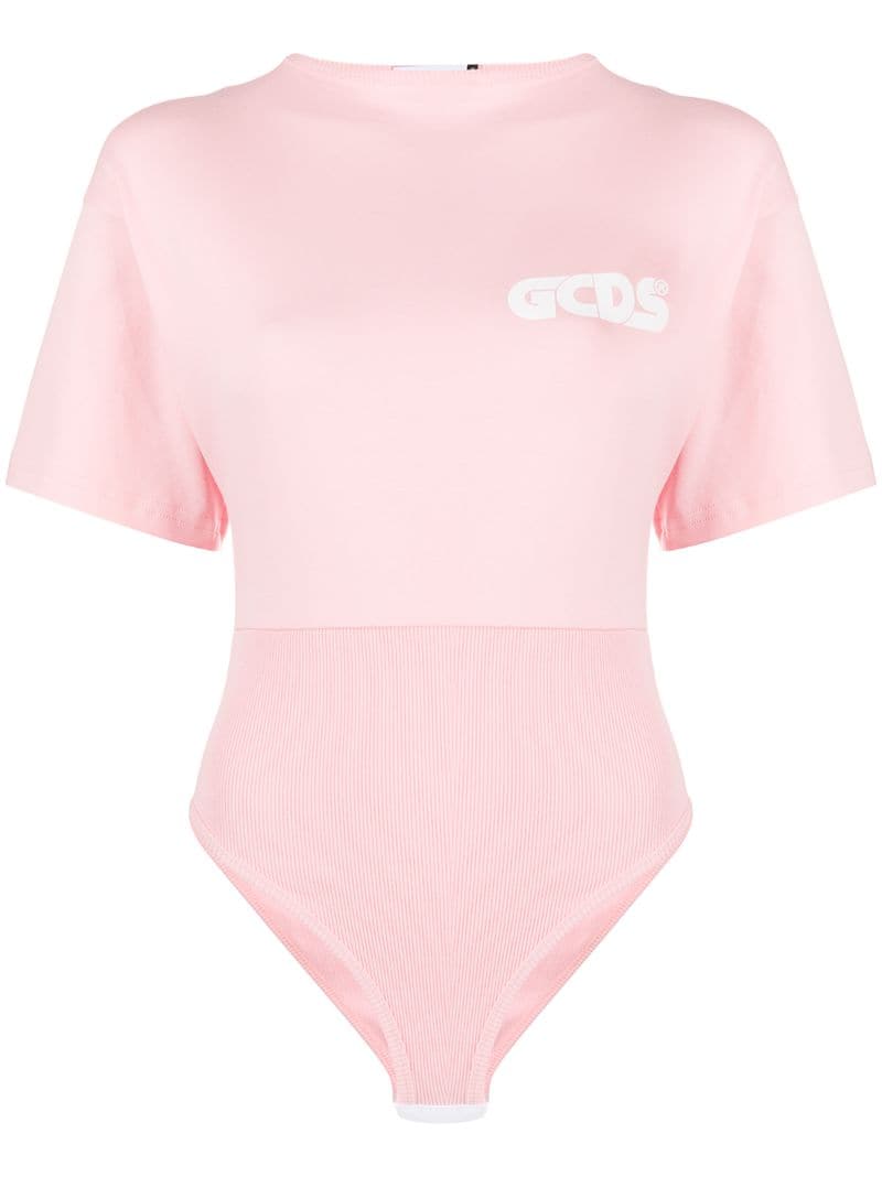 Shop Gcds Logo-print Bodysuit In Pink