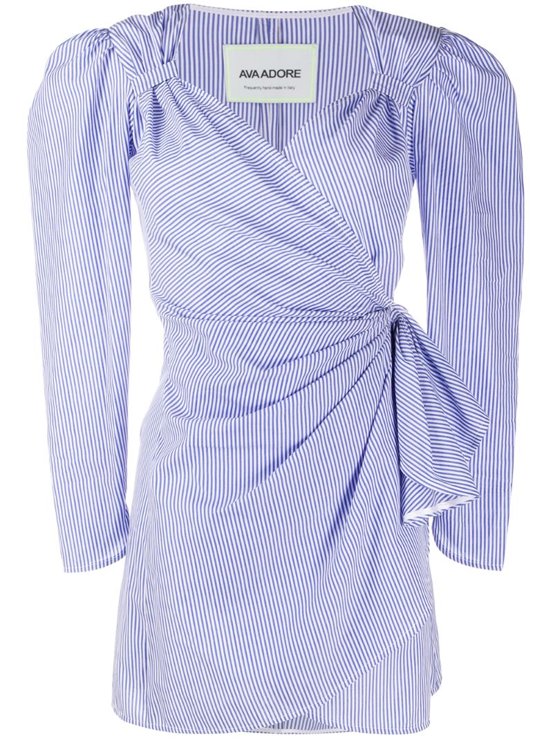 Ava Adore Wrap Style Mini Dress In Blue