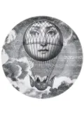 Fornasetti Lina Cavalieri-print wall plate - Black