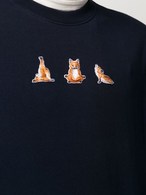 maison kitsune yoga fox t shirt