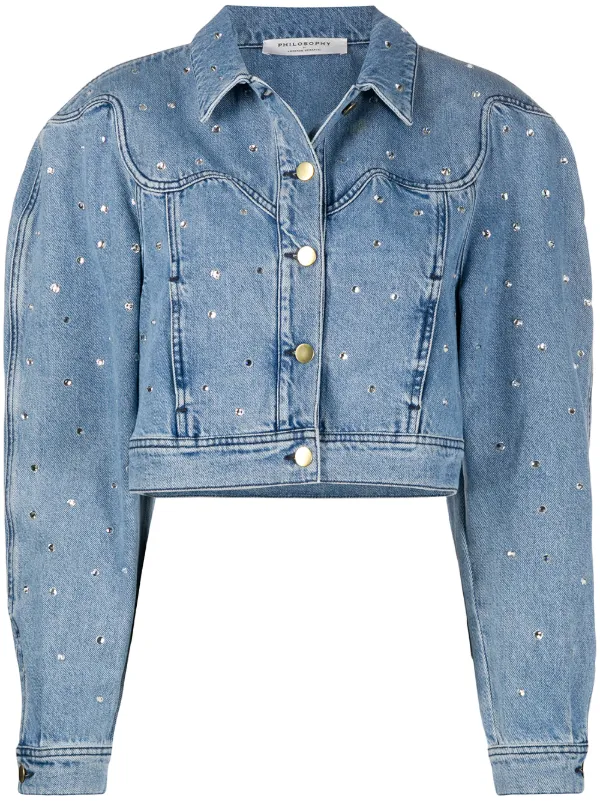 cropped denim jacket blue