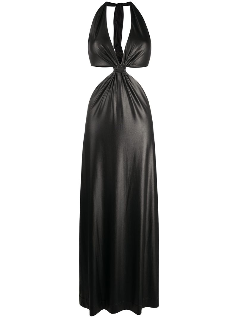Fisico Cut-detail Maxi Dress In Black