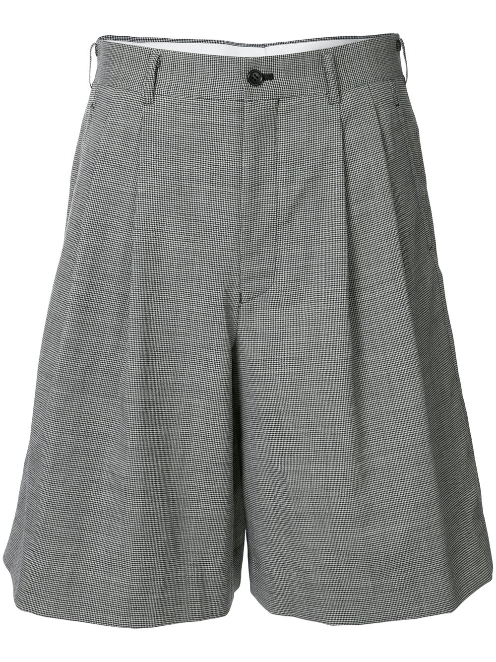 Comme Des Garçons A Houndstooth Pattern Wide Shorts In Grey