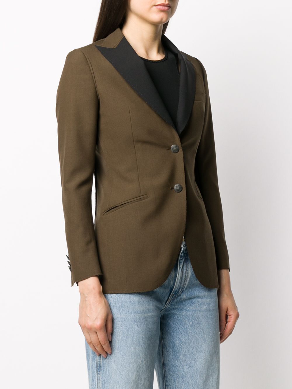 фото Maurizio miri asia contrasting-lapel blazer