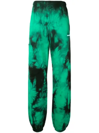 green and white tie dye sweatpants