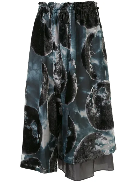 Y's moon print midi skirt