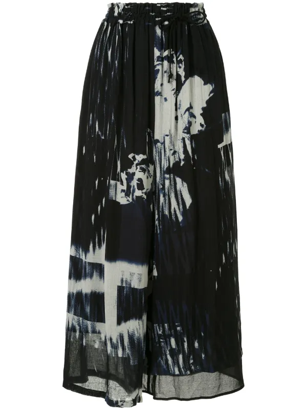 wide leg black cropped trousers