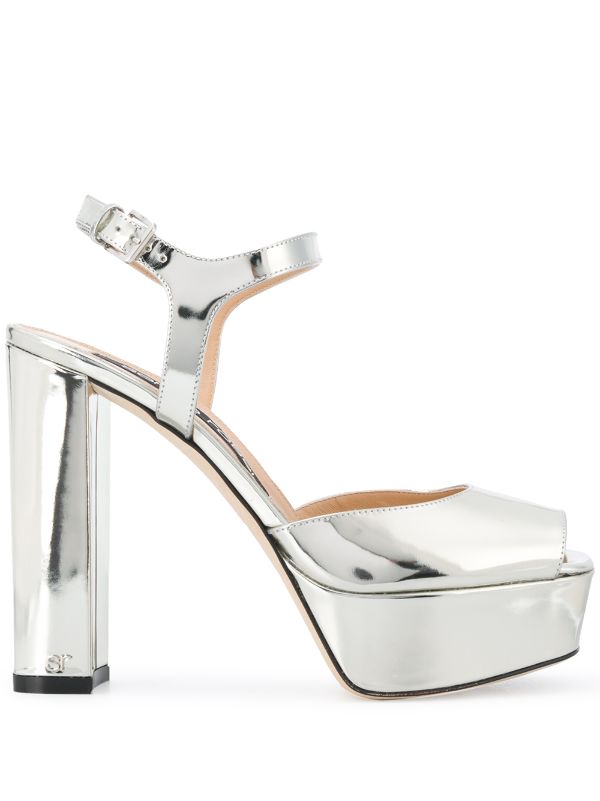 silver platform sandal