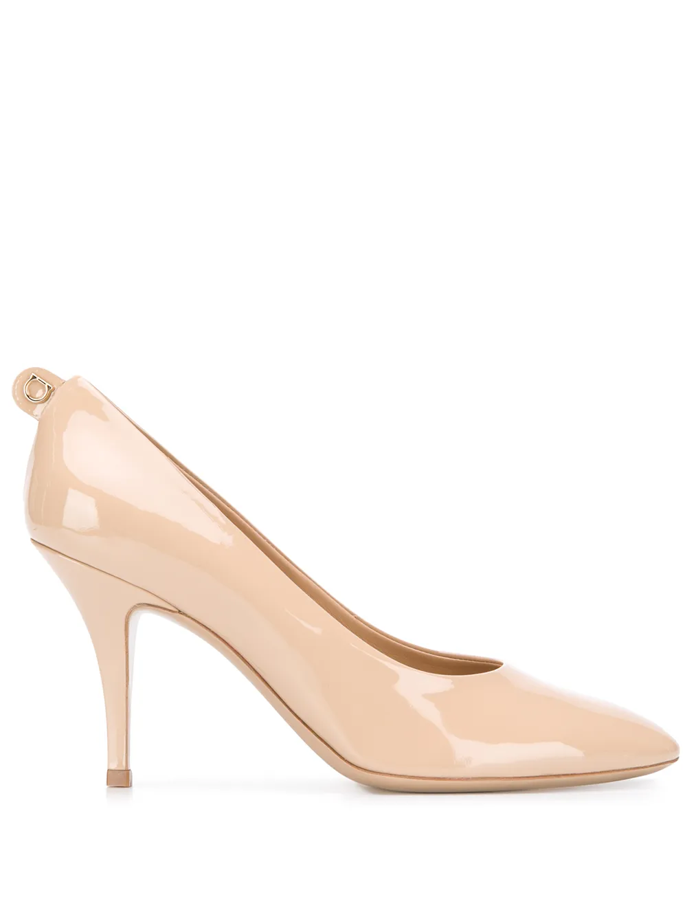 Ferragamo Gancini pumps met puntige neus Beige