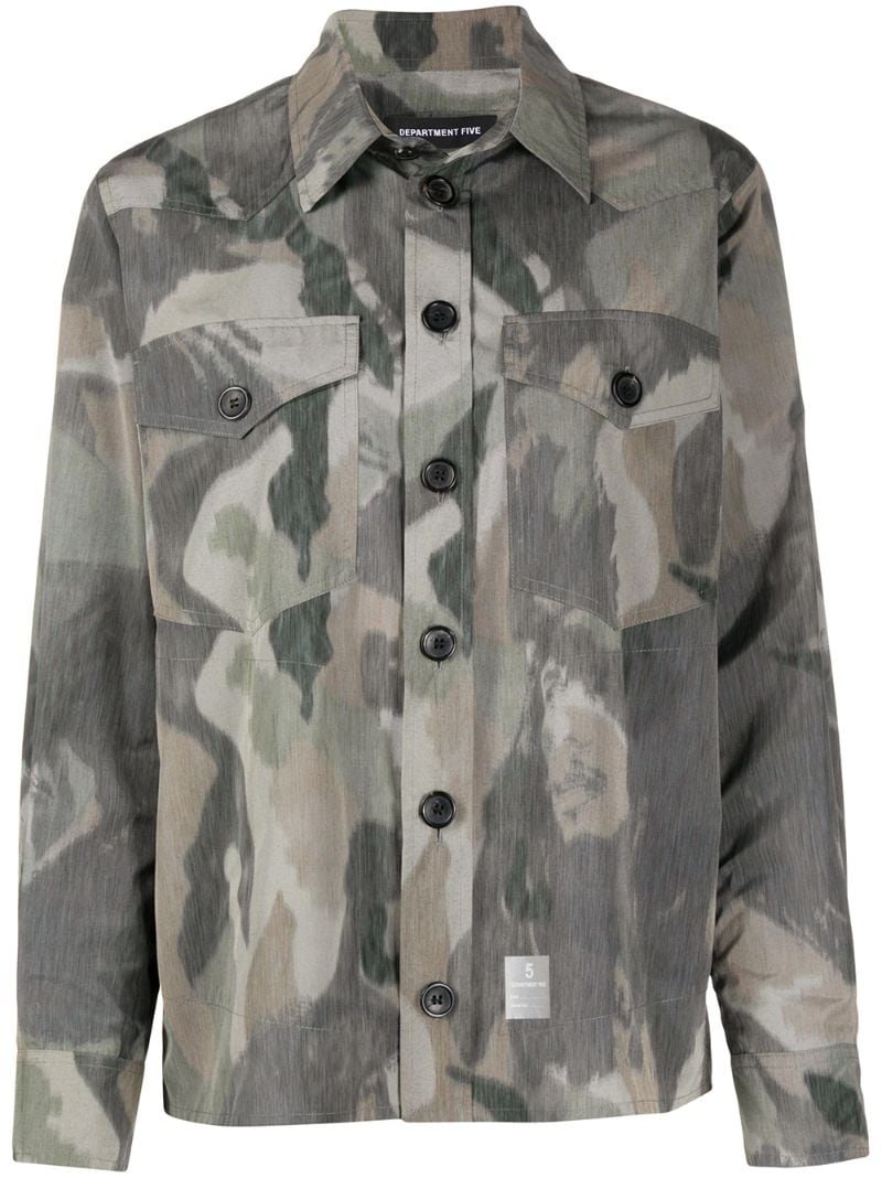 Department 5 Camouflage Print Shirt In Green