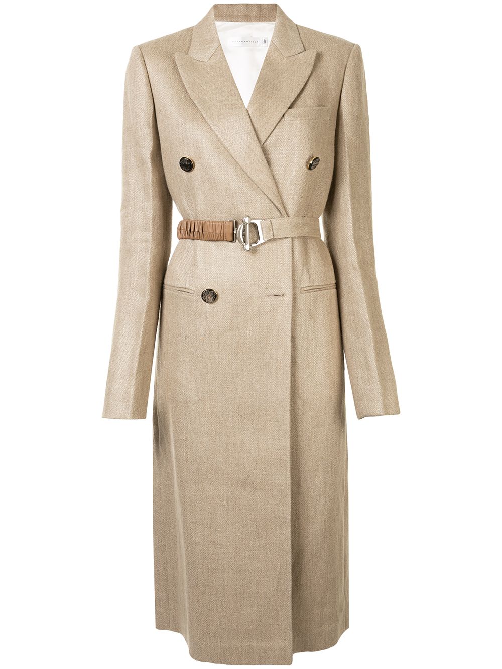 фото Victoria beckham пальто с контрастными вставками и поясом