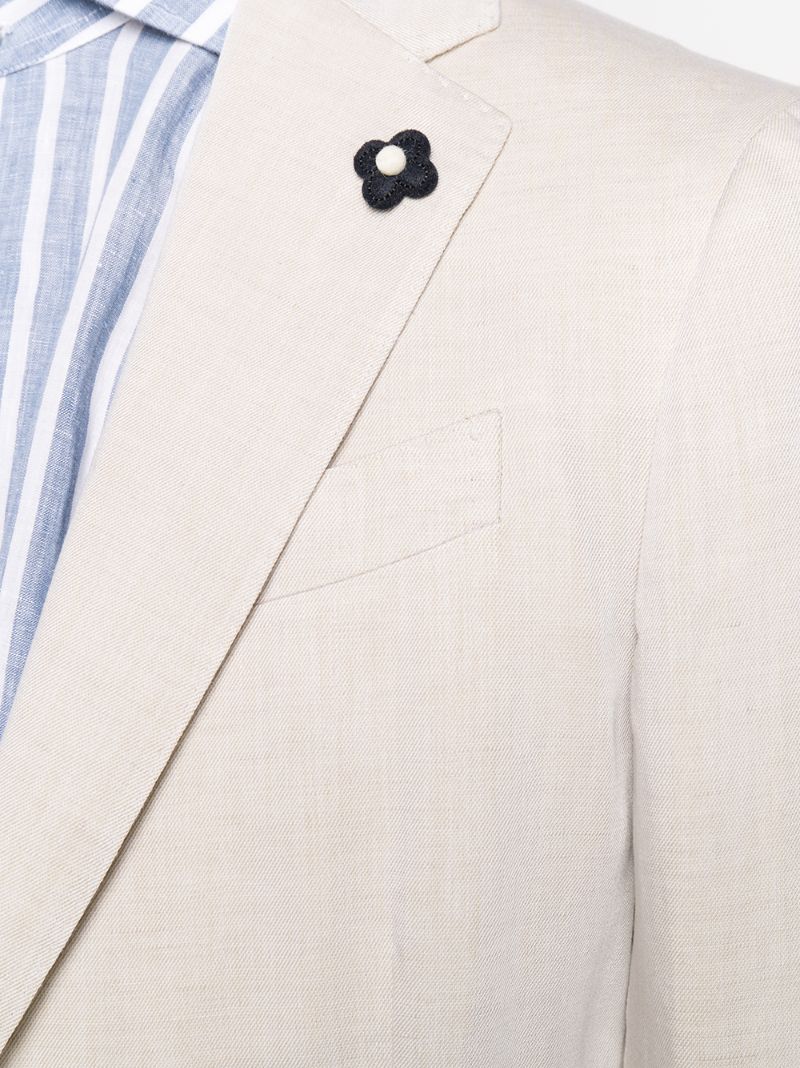 Shop Lardini Linen-blend Two-piece Suit In Neutrals