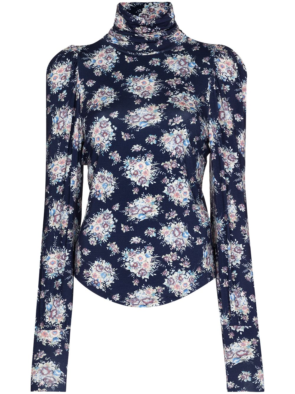 фото Loveshackfancy vienna floral print roll neck top