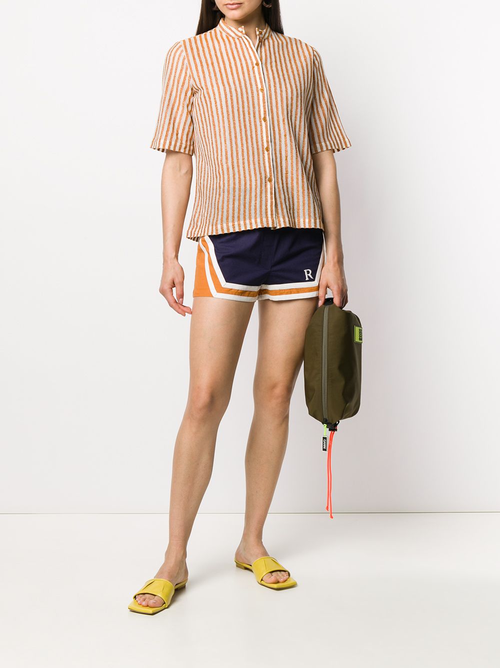 фото Roseanna voile clash striped-hem shorts