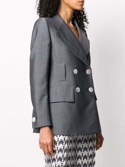 Prada double-breasted blazer grey | MODES