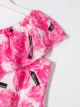 Miss Blumarine asymmetric floral print playsuit