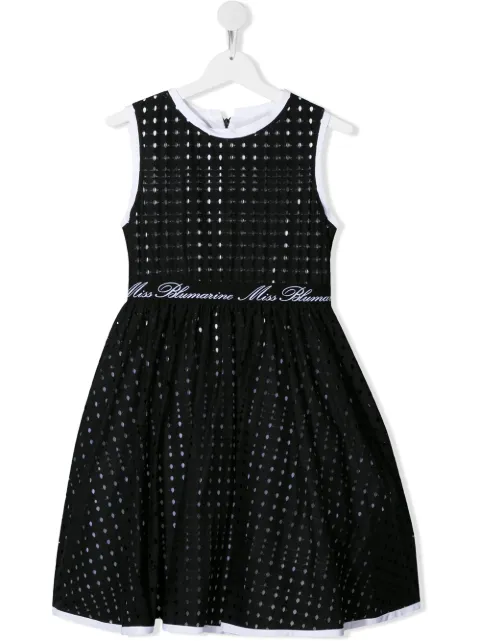 Miss Blumarine فستان فلير بزينة ثقوب