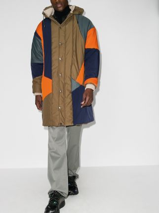 Contrasting Panel Quilted Coat展示图