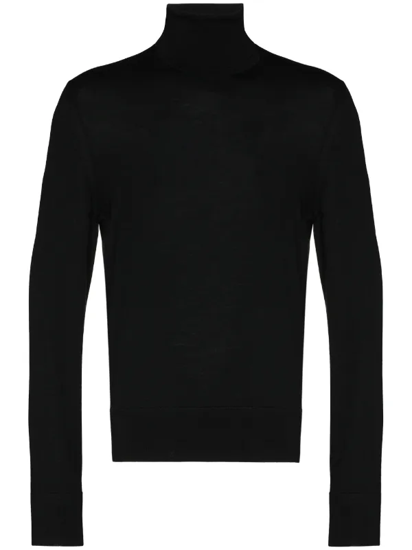 mens black roll neck