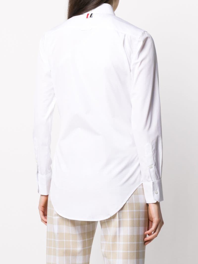 Shop Thom Browne Logo-patch Longsleeved Shirt In White