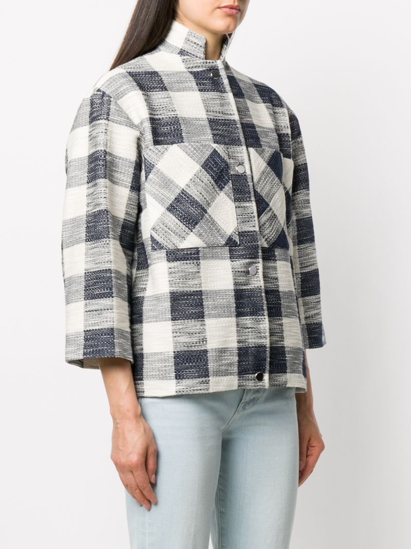 Shop Roseanna Indiana Tradition Plaid-jacquard Jacket In Blue