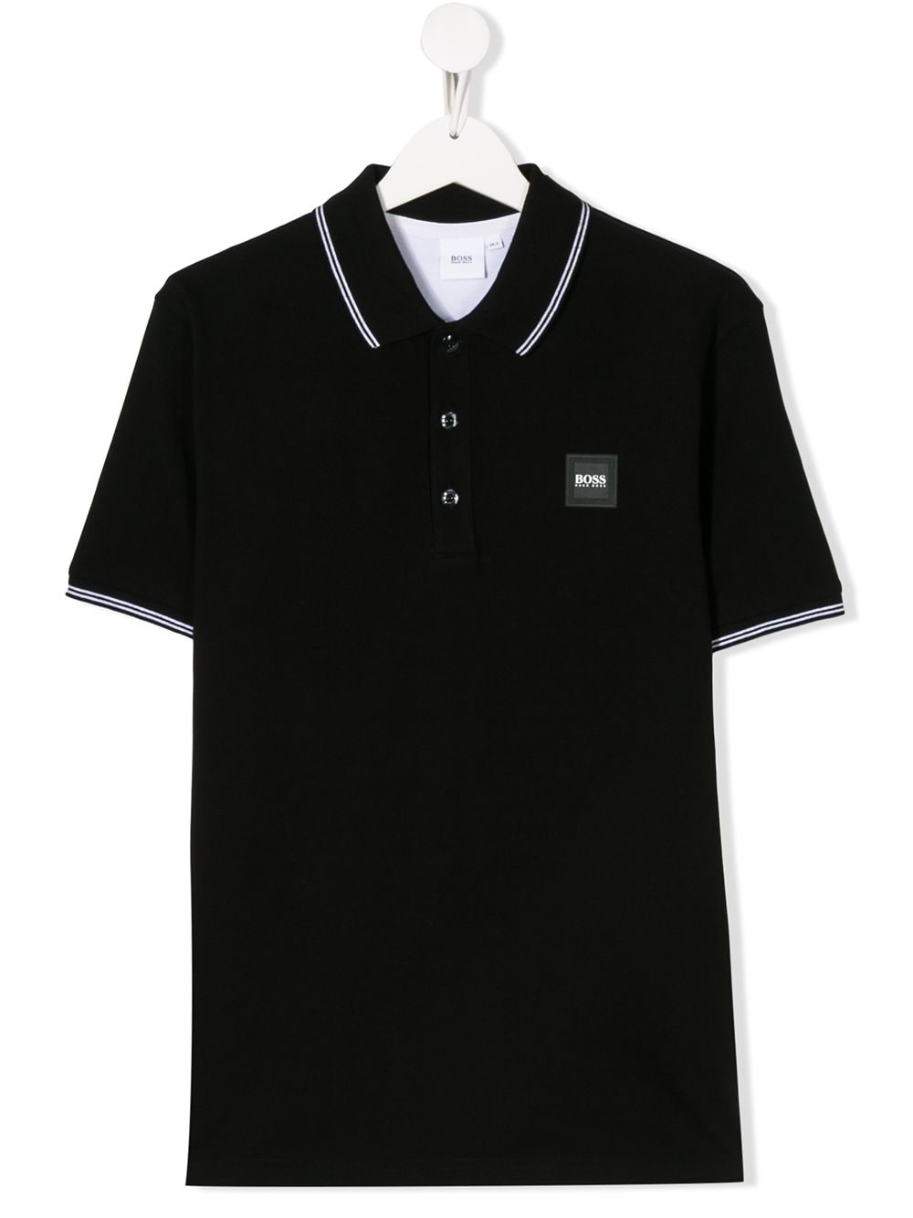 Hugo Boss Teen Logo Polo Shirt In Black