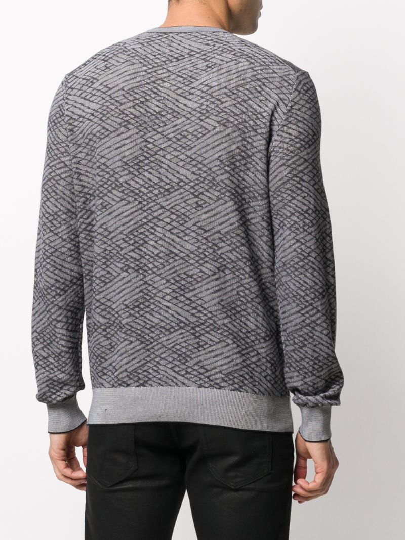 Shop Ermenegildo Zegna Long-sleeve Embroidered Jumper In Grey