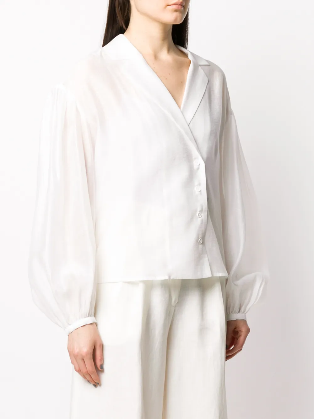 REMAIN Blouse met ballonmouwen Wit