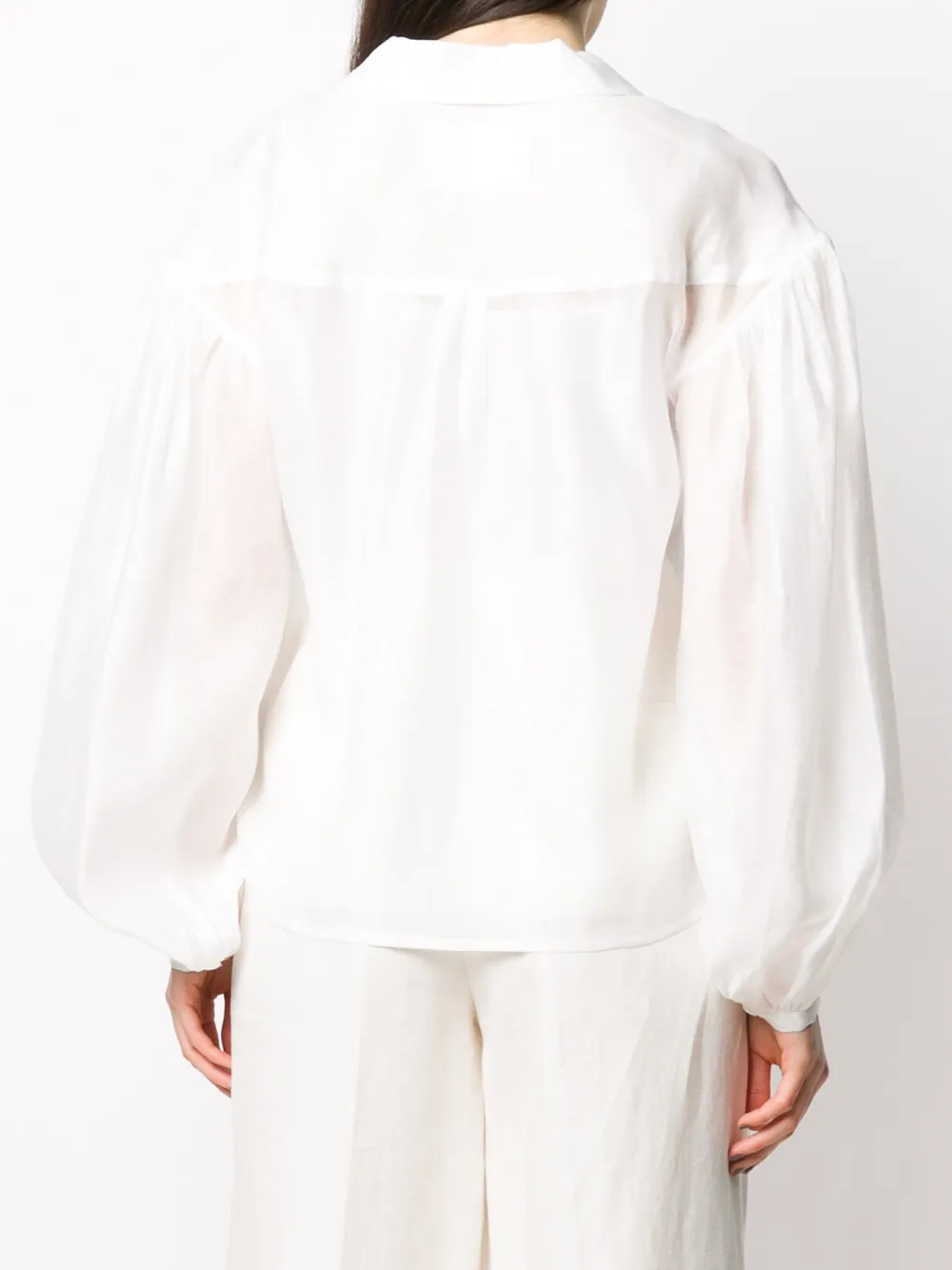 REMAIN Blouse met ballonmouwen Wit