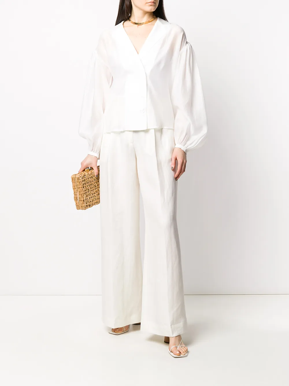 REMAIN Blouse met ballonmouwen - Wit
