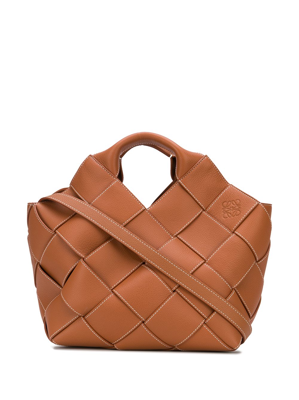 фото Loewe woven leather tote bag