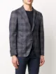 Tagliatore tartan lapel-pin blazer