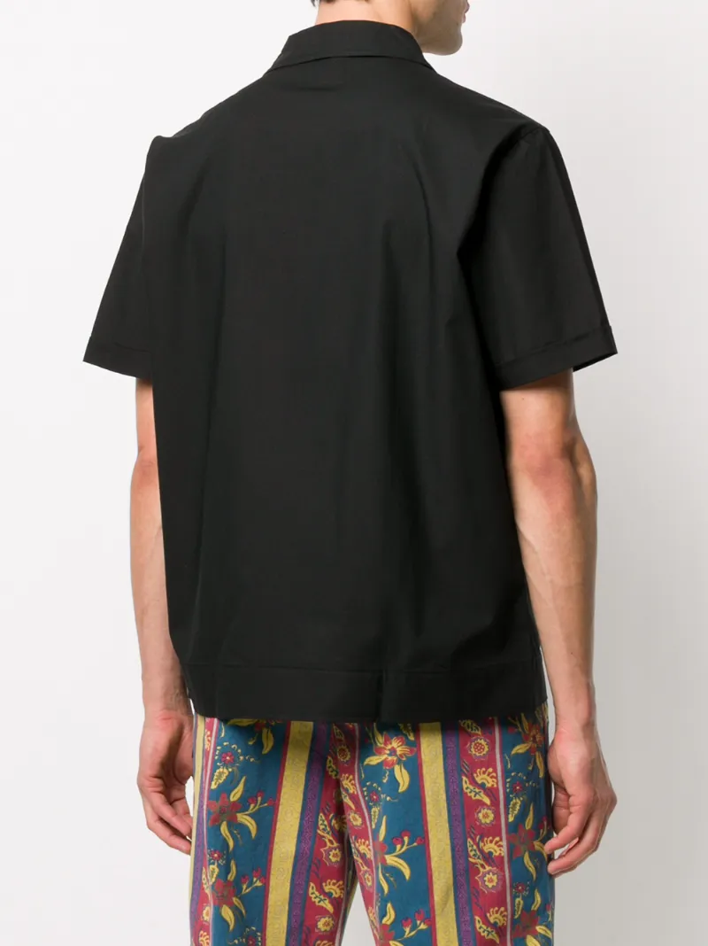 Stussy Stüssy Striped Knit Panel Short Sleeve Shirt In Black