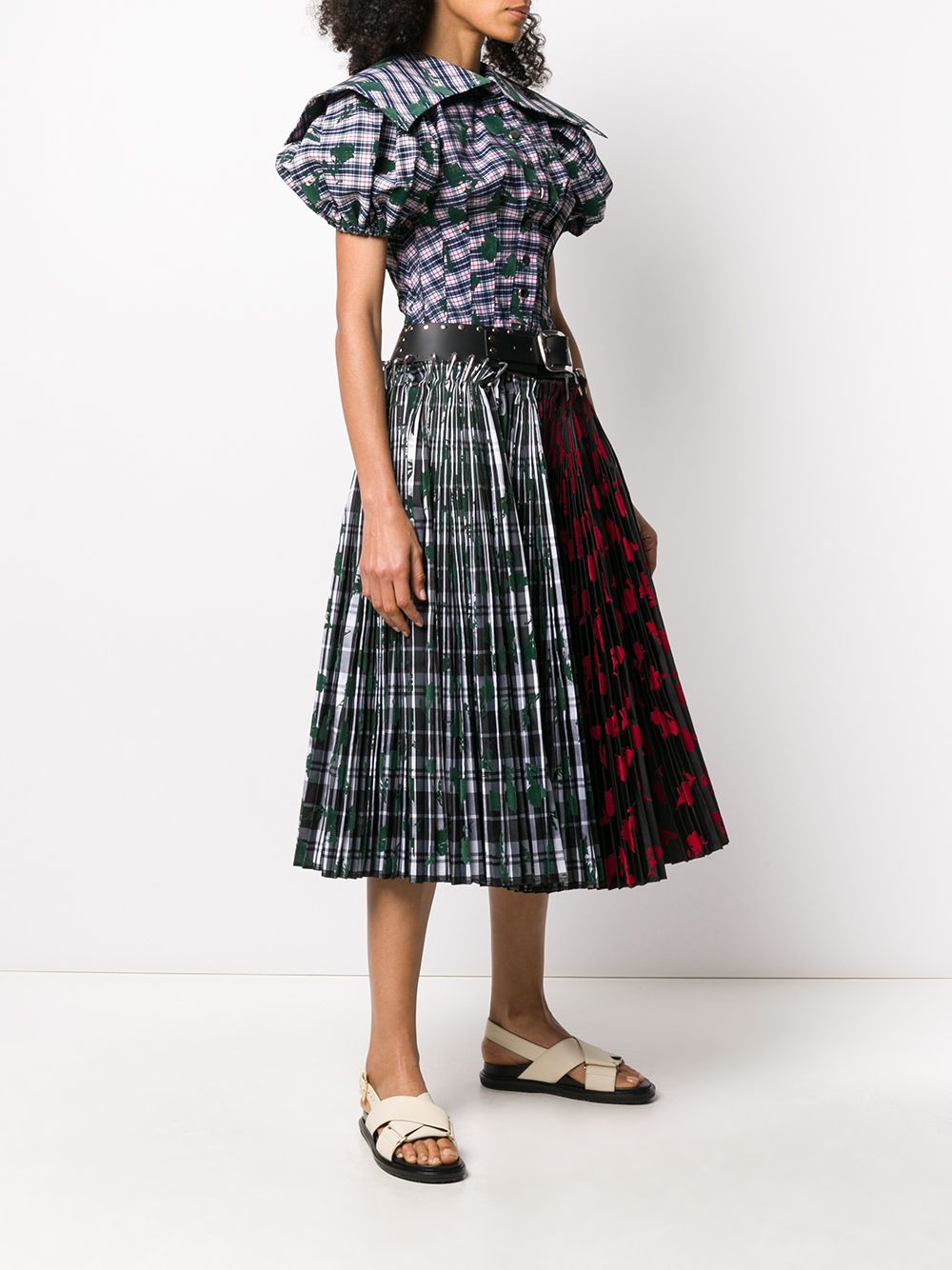 фото Chopova lowena contrast panel pleated skirt