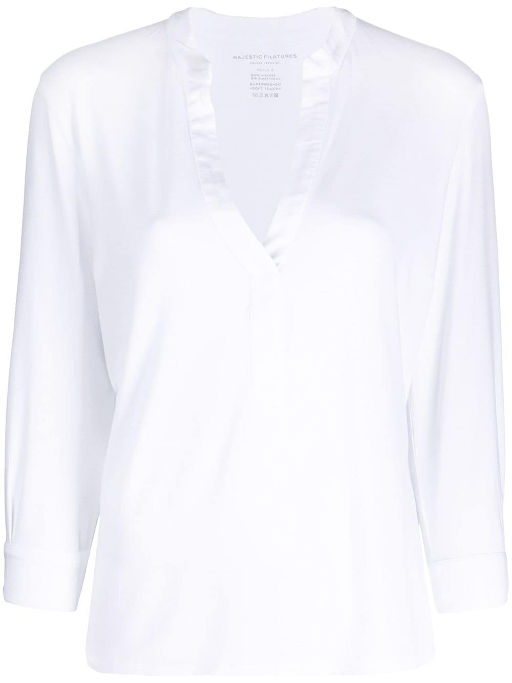 Majestic V-neck Shirt In White