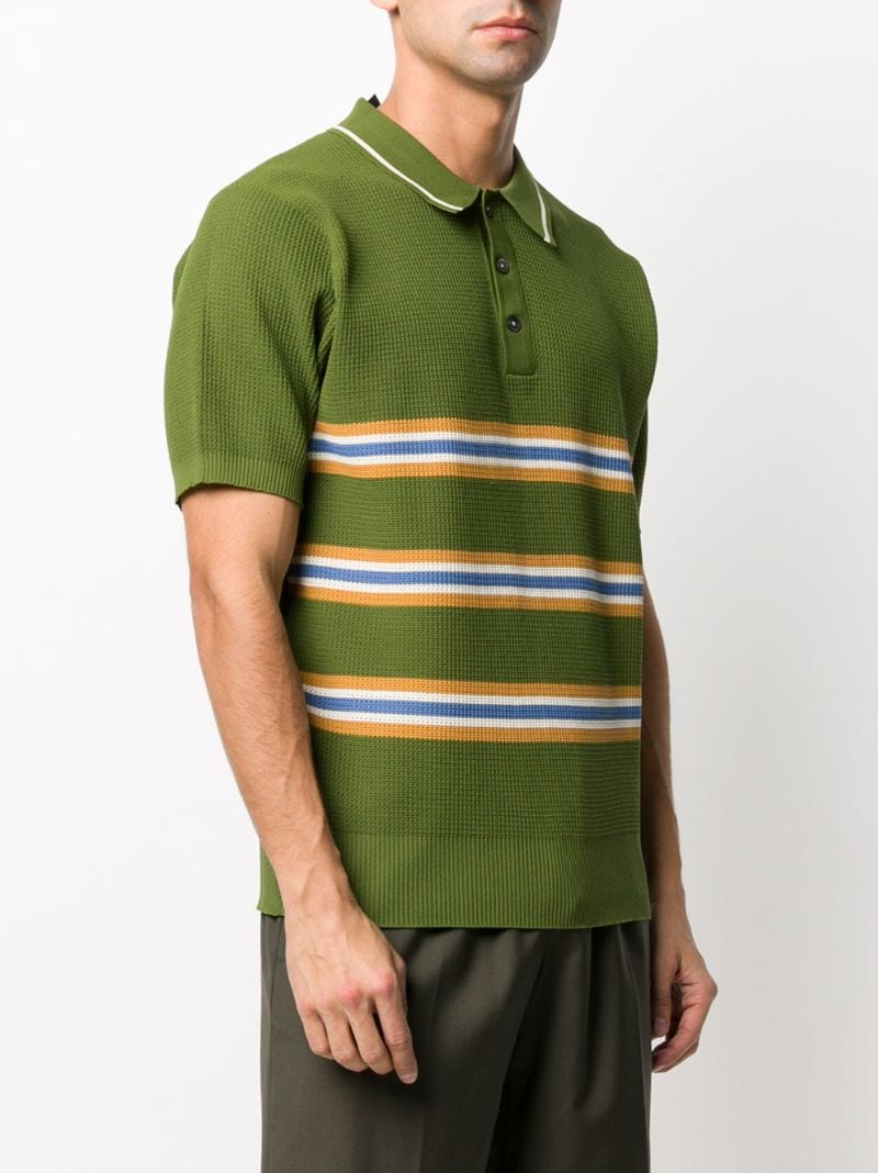 STUSSY CHUNKY KNIT STRIPED POLO SHIRT 