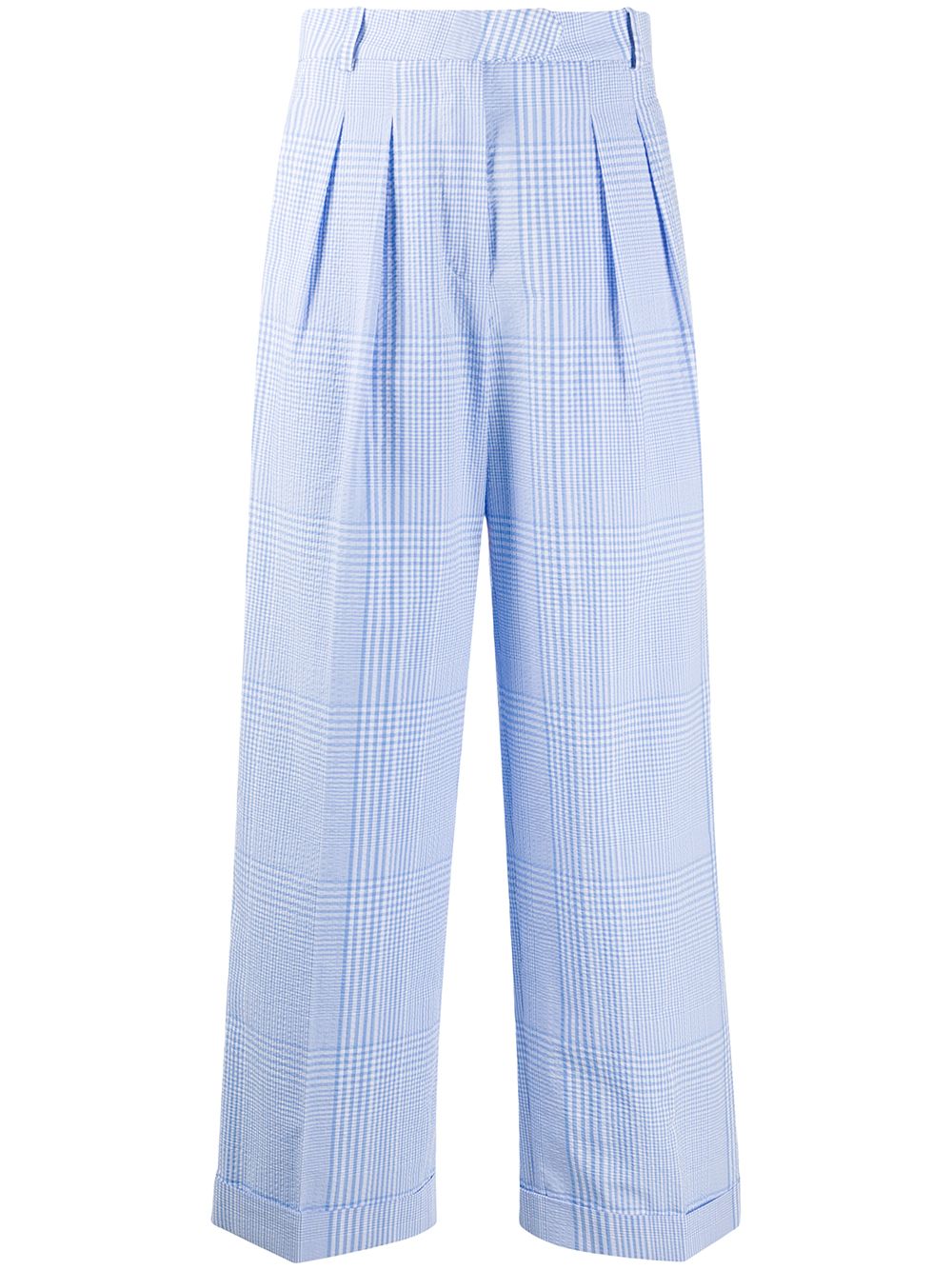 фото Carmen march high-rise checked pleated-front trousers